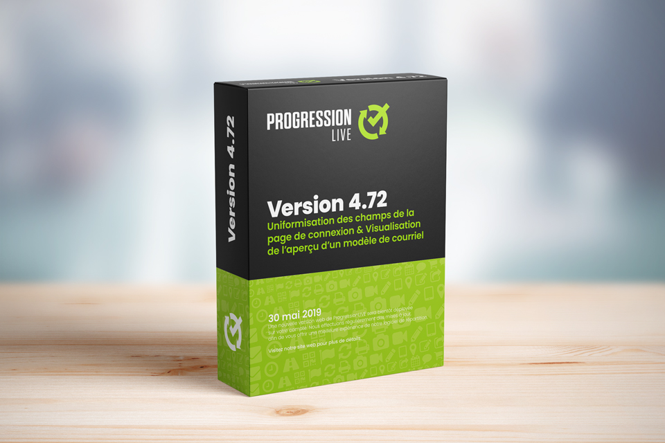 Mise à jour web 4.72 de ProgressionLIVE