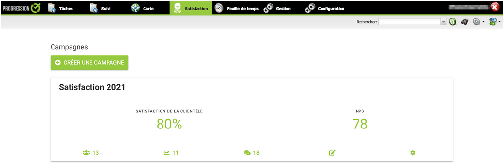 Résultats dans ProgressionLIVE