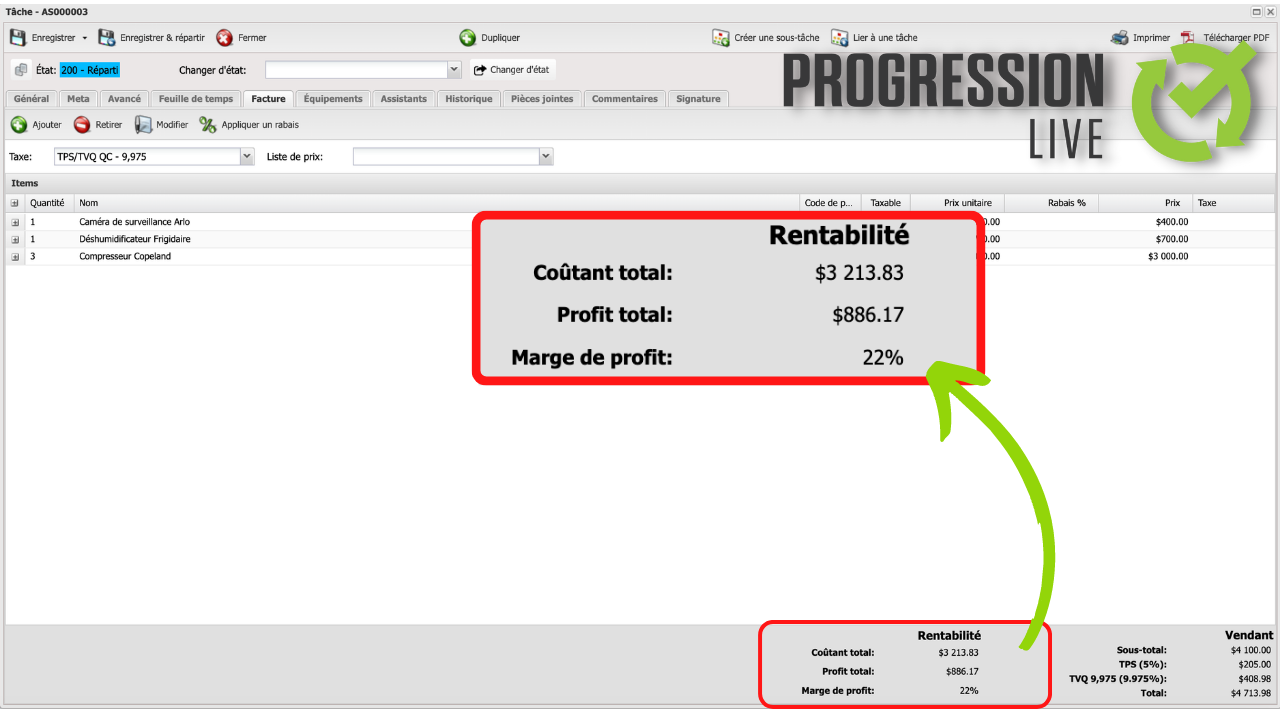 La rentabilité dans Progression : Qu’est-ce que ça m’apporte?